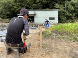 9月11日　ハウス建設丁張測量（2）